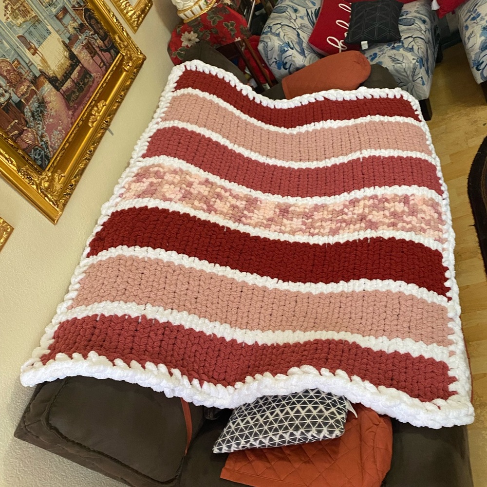 Cozy Striped Knit Blanket